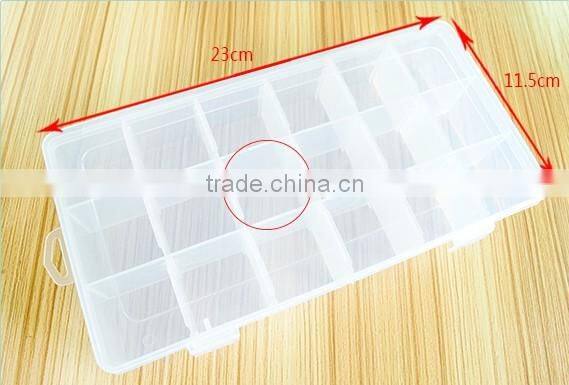 18 Compartment Clear Plastic Removable grids box Rectangular Electronic Components Box Organizer Bin Storage Box