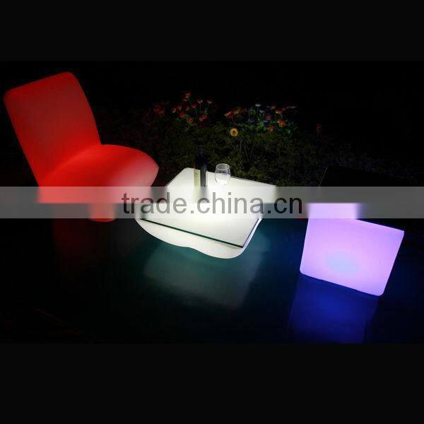 L shape led luminous outdoor garden chair and beach furniture