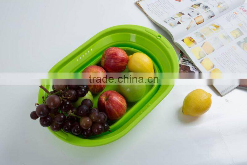 Silicone square shaped collapsible wash basin,storage bowl