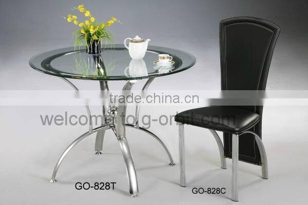 metal leg glass table modern dining room set