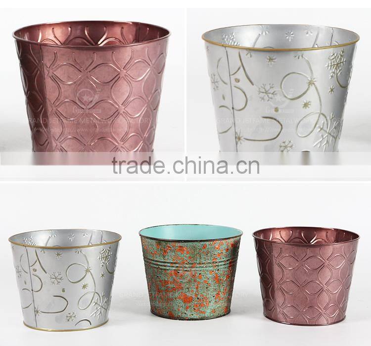 homeware iron and zinc powder coated galvanized floral buckets metal flower buckets