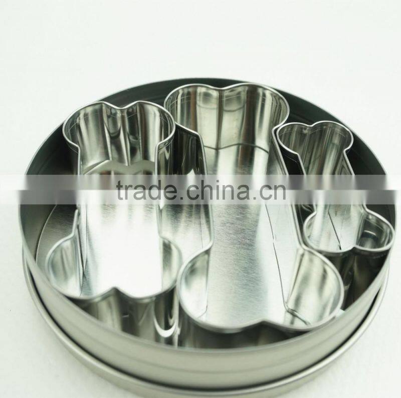 47096 3pcs dog bone stainless steel cookie cutter set
