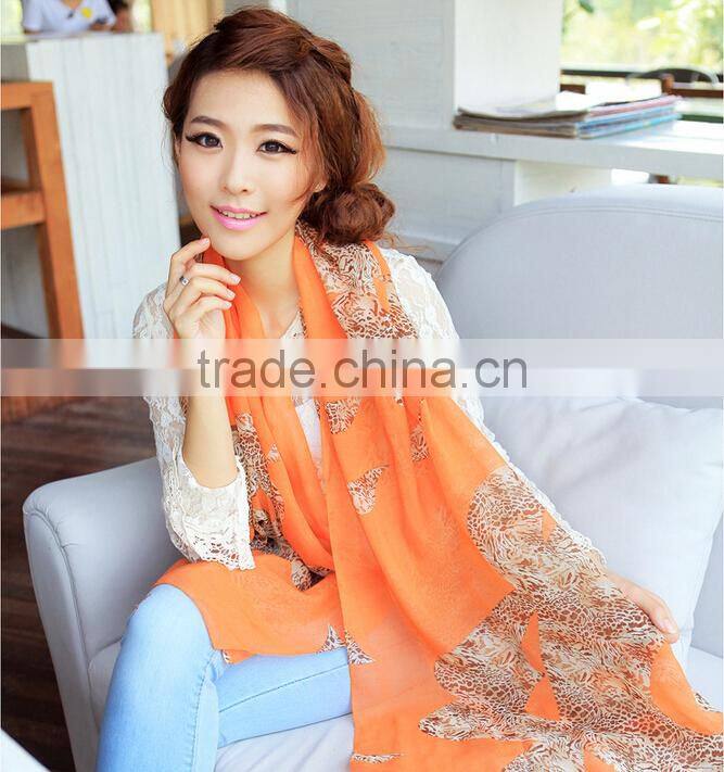2015 New Faashion Brand Foulard Chiffon Shawl Silk Scarf Women Scarves