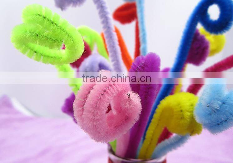 DIY craft kit chenille stem colorful pipe cleaners toys 100pcs/bag