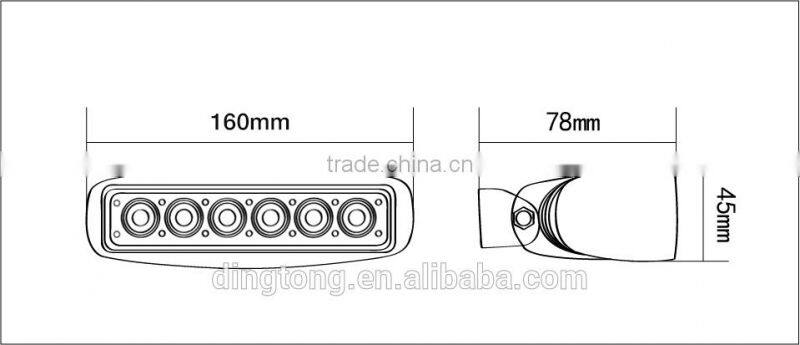 Toptree 18w LED Auxiliary Light Bars 12v 24v ip68 led truck work light