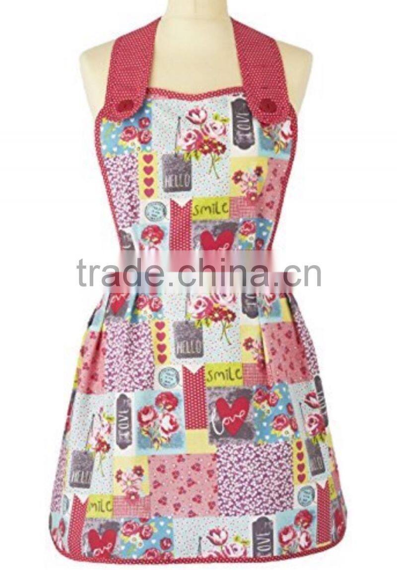 high quality personalized logo custom baker cotton denim apron with nylon strap