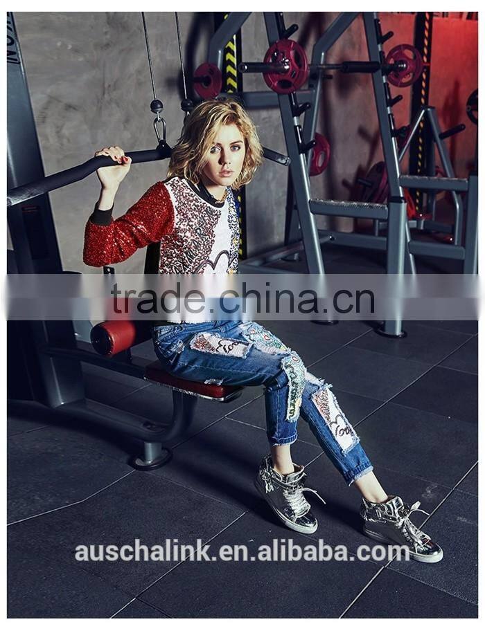 new style personalized women ripped vogue jeans customzied