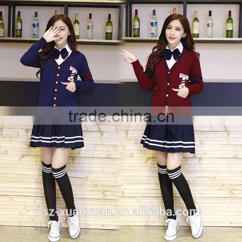 Custom new design fashion high school uniform for girls and boys