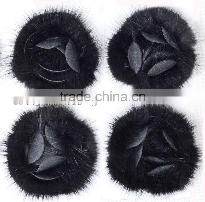 CX-A-25D Chengxing Wholesale Genuine Mink Flower Fur Brooch