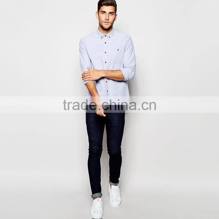 OEM long sleeve oxford shirt with neps