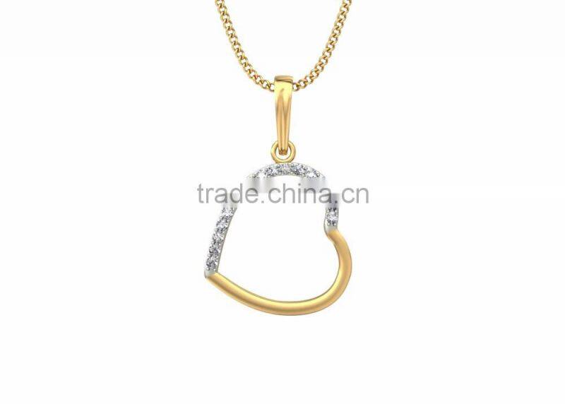 Gold Plated Designer CZ Studded Heart Pendant