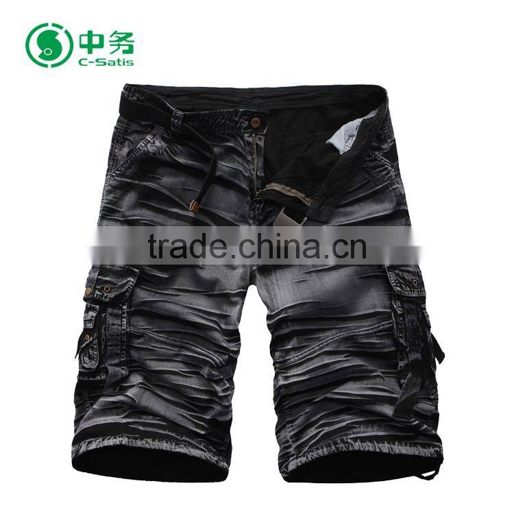 Latest Style Summer Multicolor 100 Cotton Plus Size Six Pockets Cargo Shorts for Men