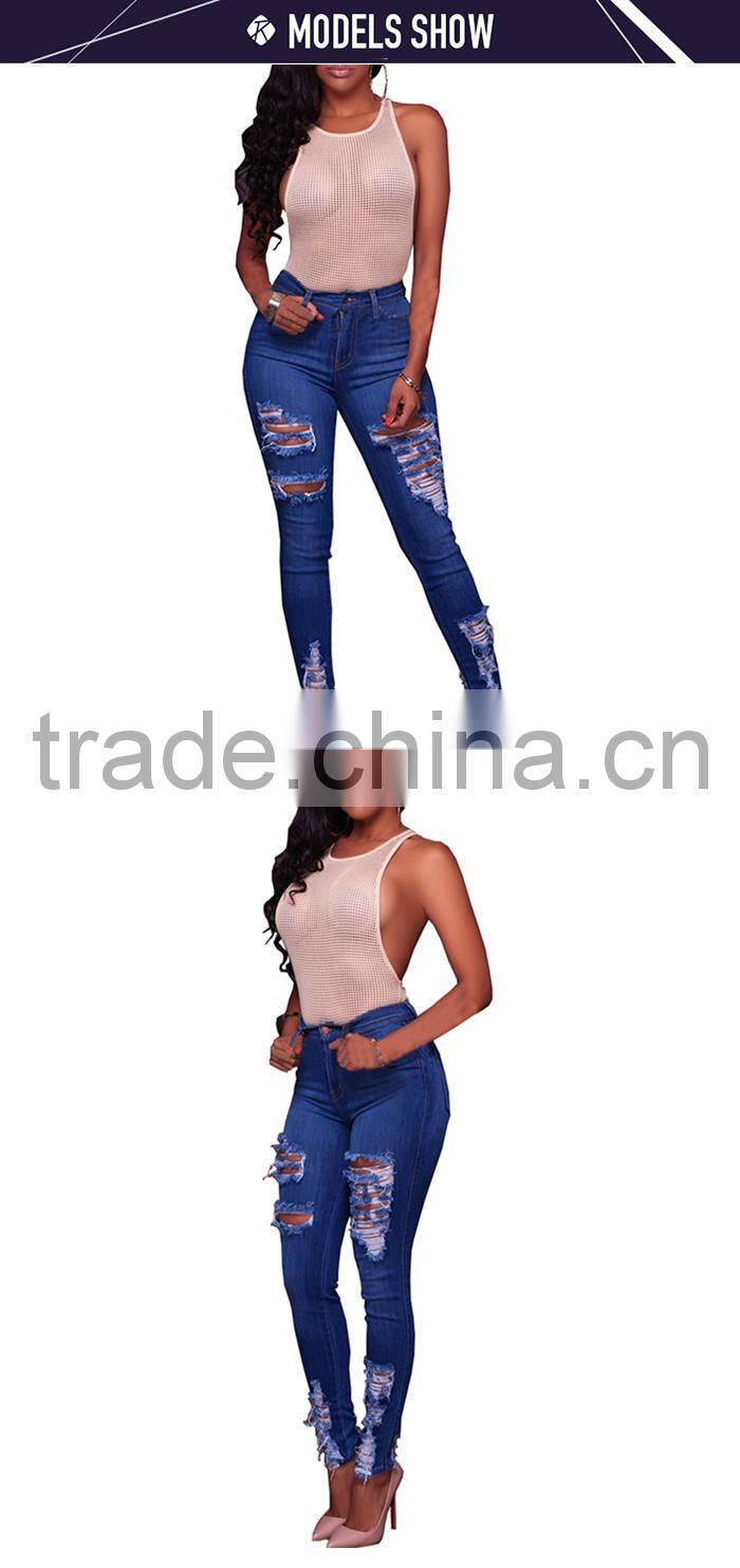New model colombian butt lift jeans wholesale skinny jeans women scratch denim destroyed pants