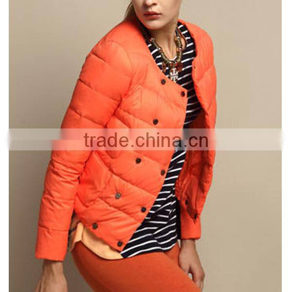 2015 Garments Factory Ladies Fashion Short Down Jacket With Detachable Fur Collar