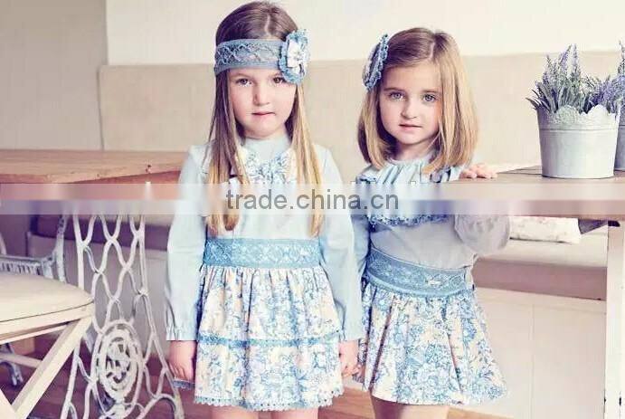 Little Girls Fall Boutique New Arrive Lace Bow Dress Pink Dress Twins Clothing