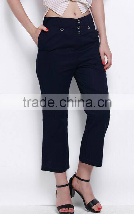 EY0585P high waisted cropped culotte female trousers women casual pants