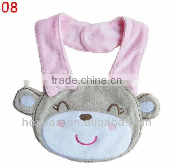 61 New designs stocked or OEM, Cotton Lovely Cartoon Animal Baby Bibs