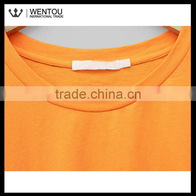 New Arrival Orange Round Collar Girls Sport T Shirt