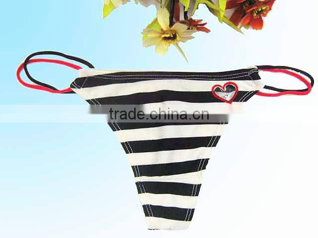 Girls multiple color stripe nice sexy thongs g string underwear
