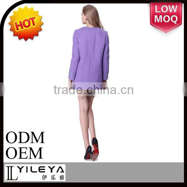 2015 New Korean Style Fashion Woolen Winter Design Lady Coat