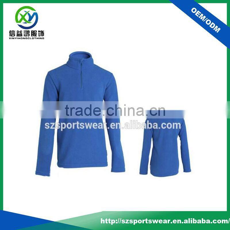 Blue Color durable polar fleece fabric Men Pullover Hoodies Without Hood