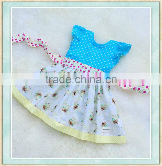 2017 wholesale children's boutique clothing baby clothes factory Small and fresh style