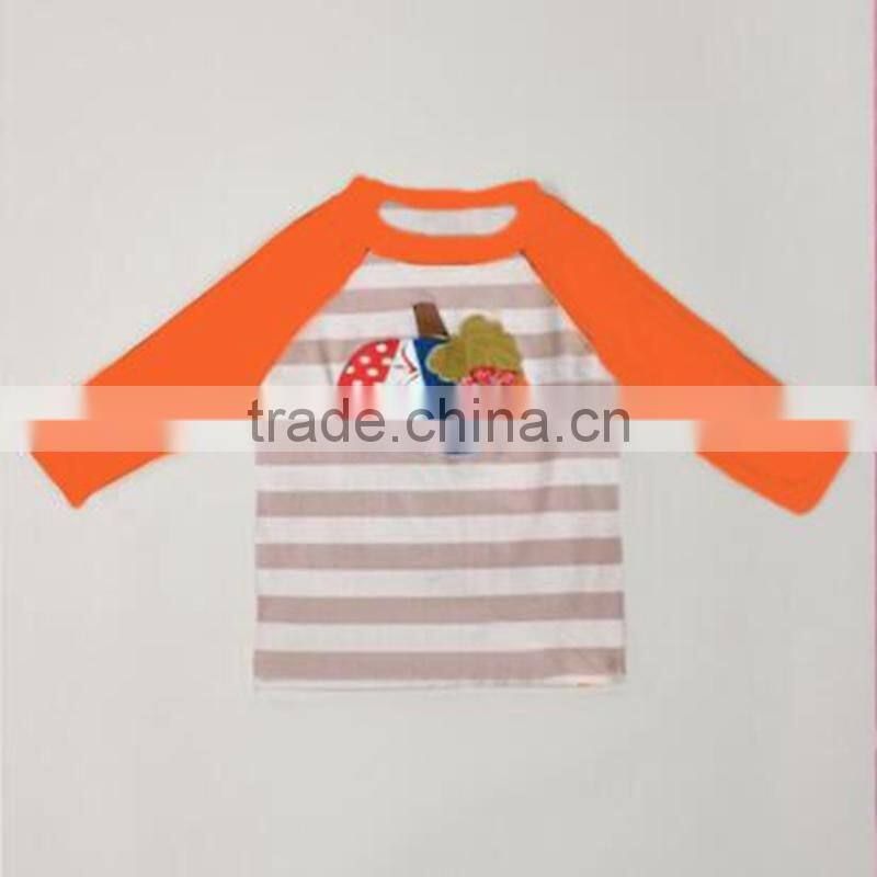 Boy's Halloween Pumpkin embroidery printing design t-shirts full-size printing t-shirt