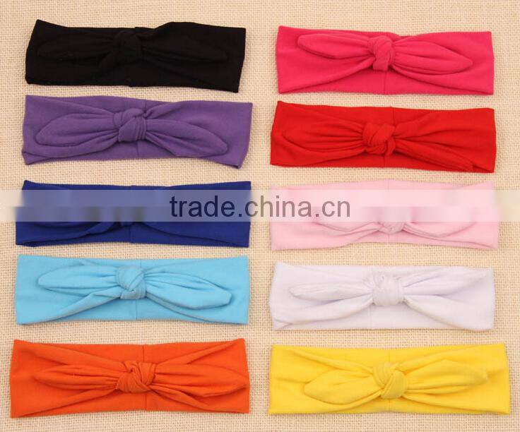 solid color bow style cotton kids headband, kids cotton fabric headband