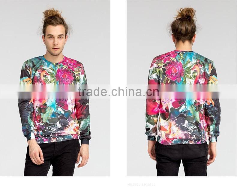 Autumn long sleeve crewneck fleece couple sweatshirt