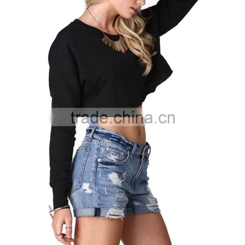 Newly Women's Long Sleeve Crop Tops Blouse Free Style Casual Clubwear