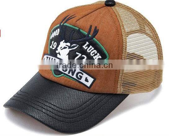 Deer Patch Embroidered Net Surface Baseball Cap Wholesale