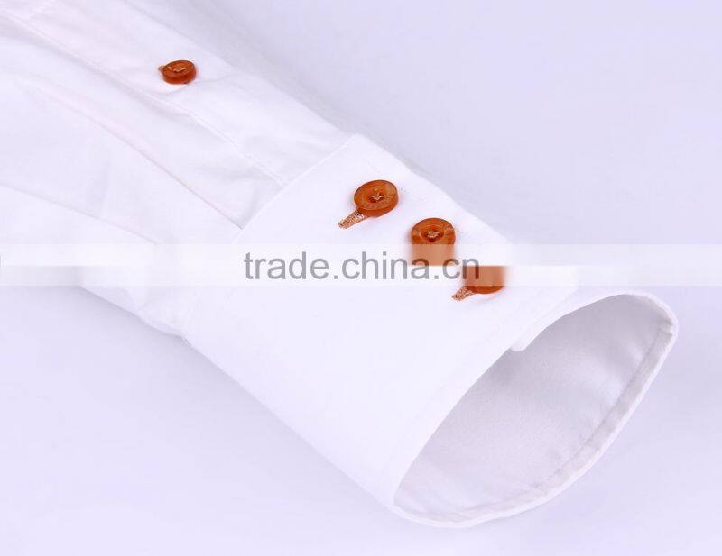 2017 new men's dress shirt with high double button-down collar