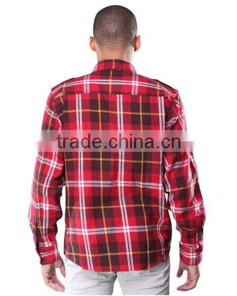2016 new design men's tartan pattern material flannel shirt