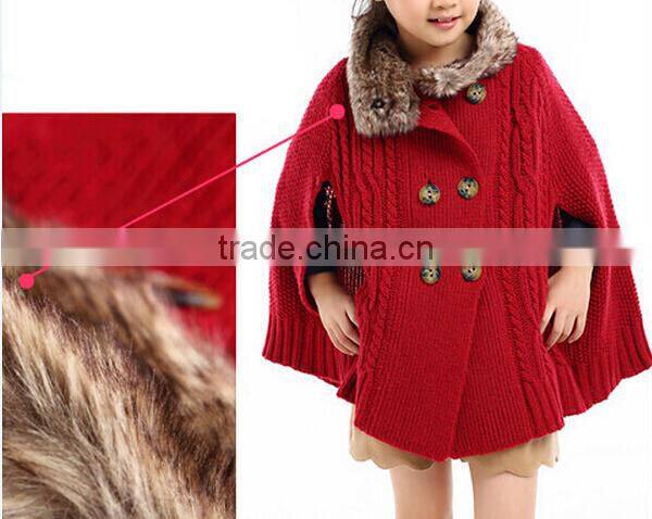 Latest Wool Sweater Fur Poncho Designs For Grils