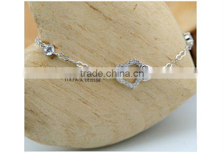 heart 925 silver bracelet with CZ stone M3001