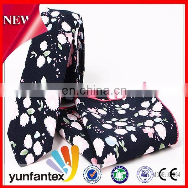 2017 latest new fashion cotton costom print design tie
