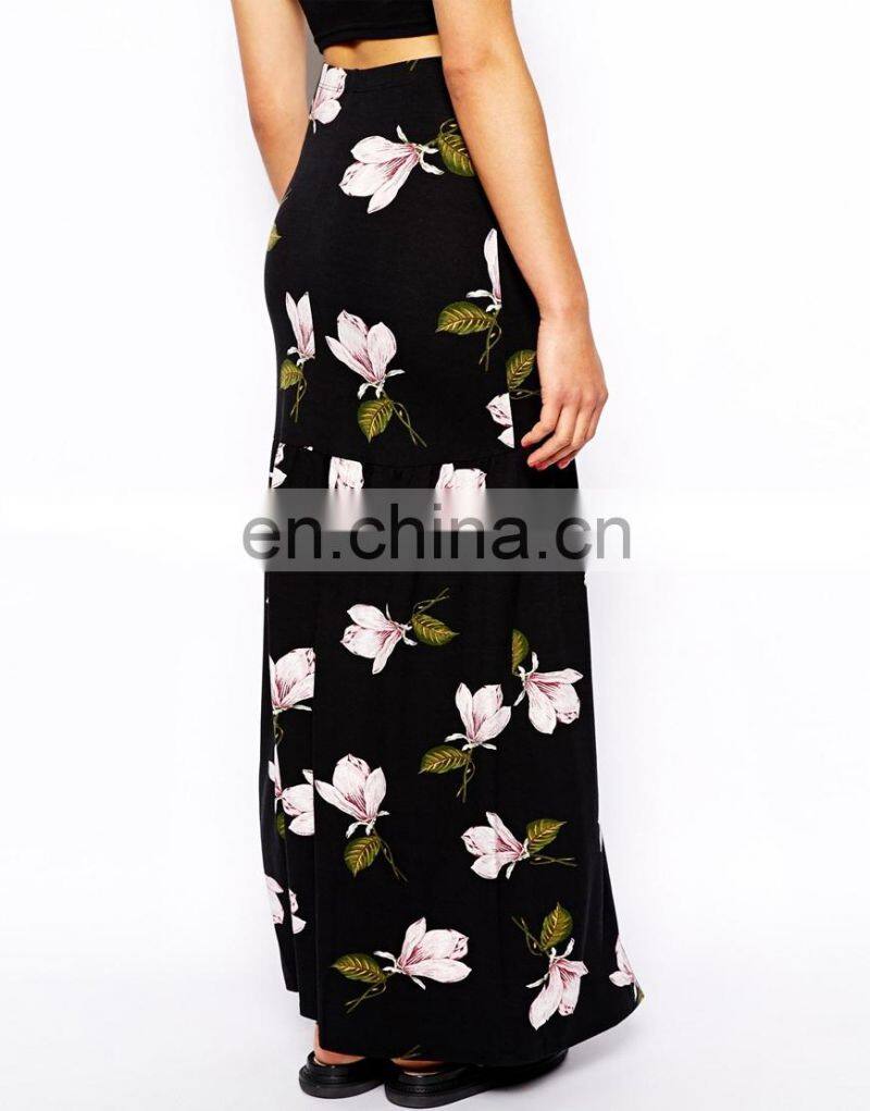 High Quality Womens Floral Print high waisted Long Dress