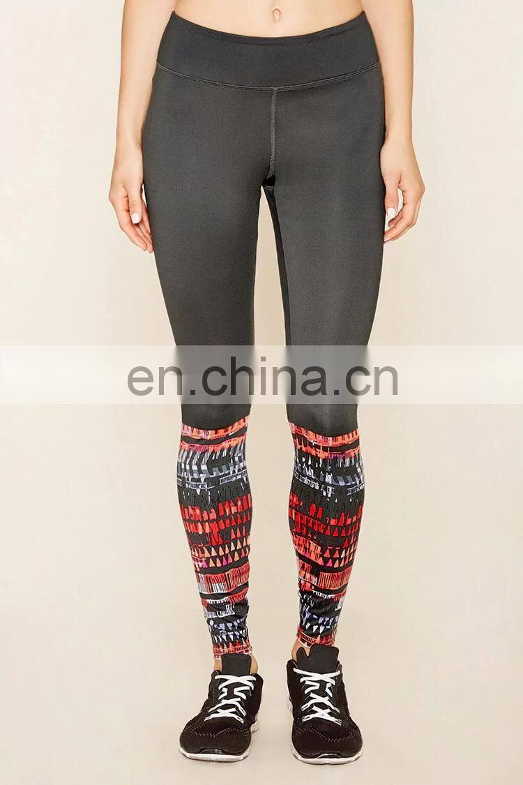 Wholesale Seamless Active Abstract Black Leggings Women Custom Printed Pants