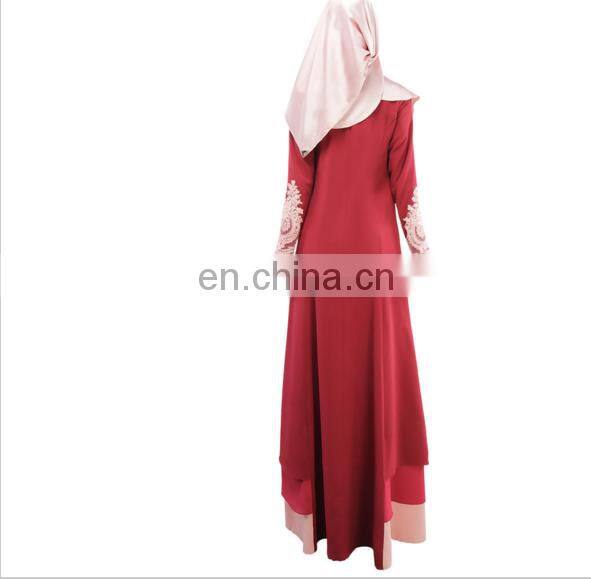 Plus Size Malaysia Dubai Arab lace Sleeve Kaftan Abaya Muslim Long maxi dress