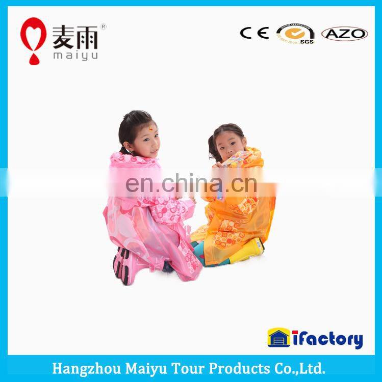 Maiyu 100% waterproof kids raincape cute with hood