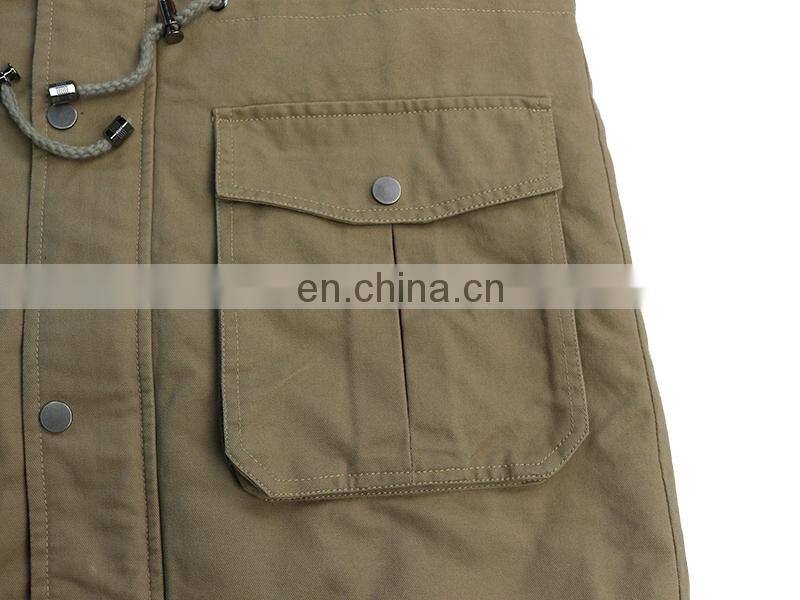 high quality cotton parka with Detachable hood mens parka jacket