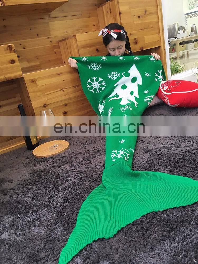 High end Popular christmas gift Mermaid Tail Blanket for mommy and kids