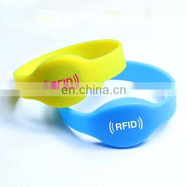 factory direct silicone rfid wristband with logo printing
