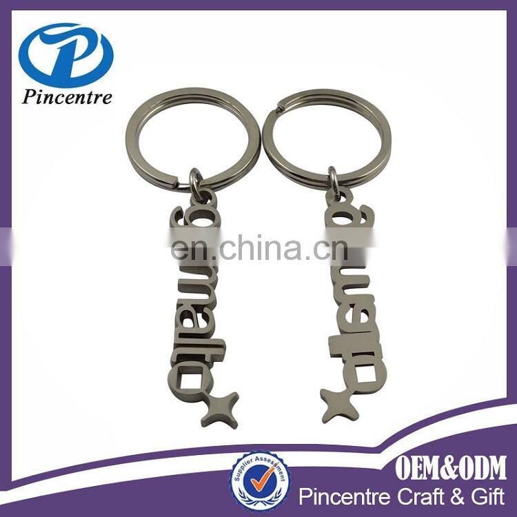 Name keychains/lastic alphabet dice keychain with country name made in china