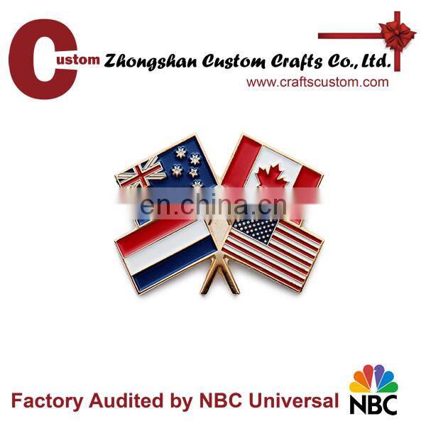 lapel pin making supplies custom metal cross flag lapel pin