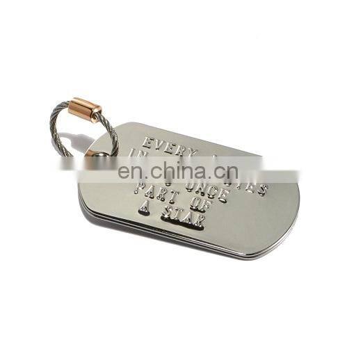 Custom dog tag keychains in stainless steel