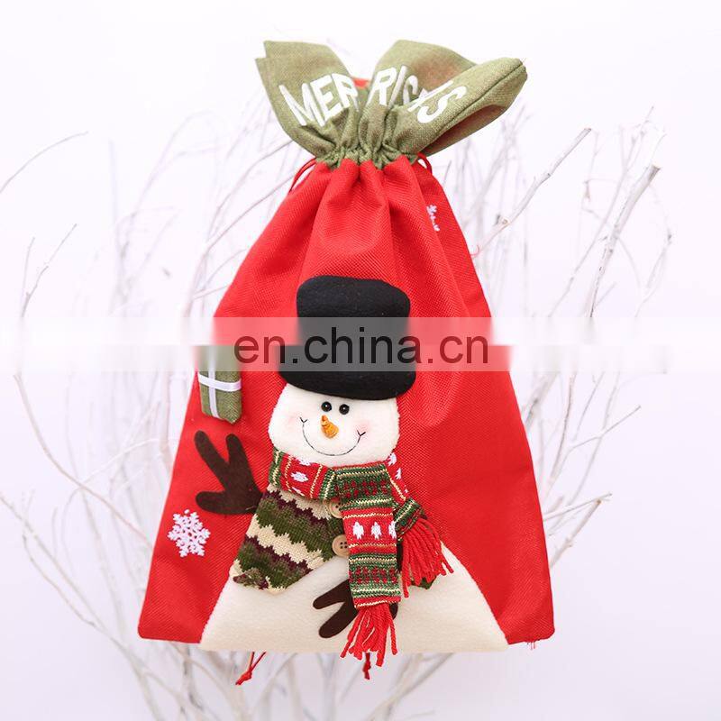 Large Christmas Gift Bags Non Woven Bag Santa Snowman Reindeer Candy Bag Wholesale Santa Sacks Christmas Decoration 2017