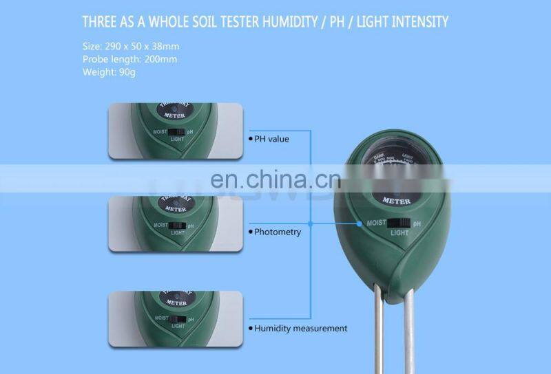 Insert Probe 3 in 1 Mechanical Plant Fertile Moisture Soil Survey PH Tester