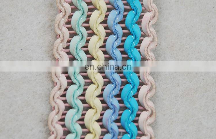 Fantastic colorway wave leather tape/ladder pu trims for accessories