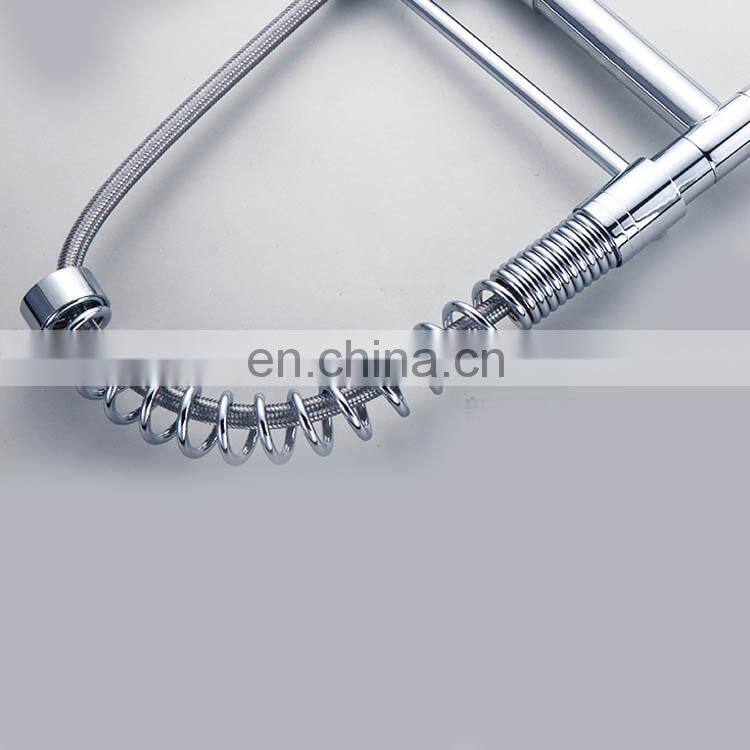 Stainless steel single handle pull out kitchen sink faucet